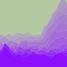 Procedurally generated mountain study for laser-cut paper.
